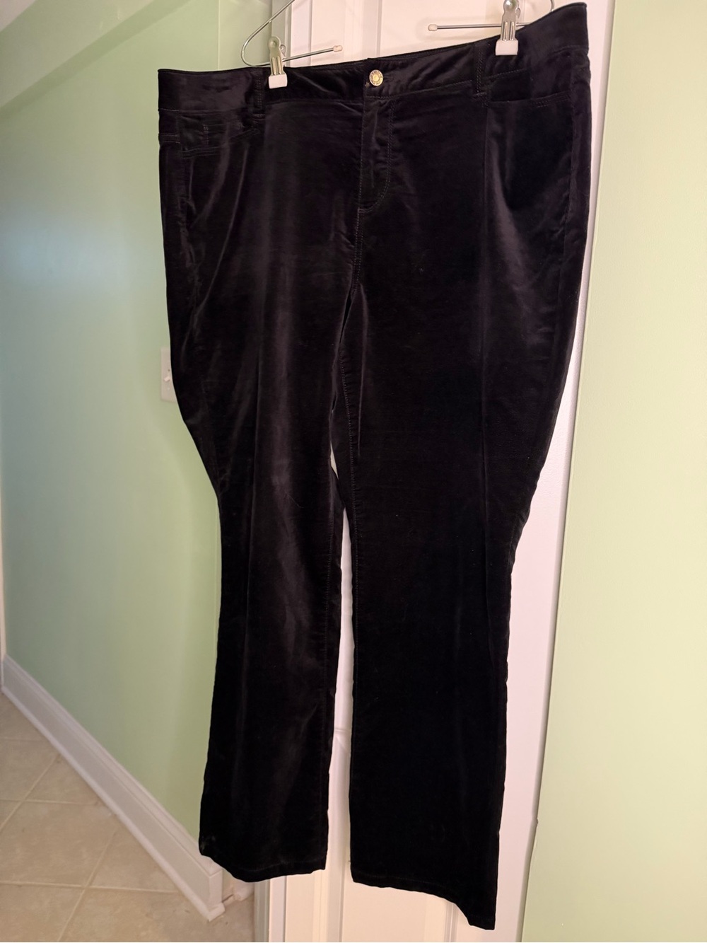 Talbots Heritage Women Petites Black Velvet Pants Size 20WP